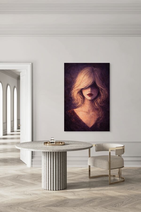 musa_vinaccia Large Plum Minimal Muse Canvas – Modern Luxury Teen Statement Art - #19L