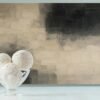 Modern Neutral Abstract Wall Art – Textured Beige, Taupe and Charcoal Canvas Painting for Luxury Interiors - 48"