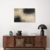 Modern Neutral Abstract Wall Art – Textured Beige, Taupe and Charcoal Canvas Painting for Luxury Interiors - 48"