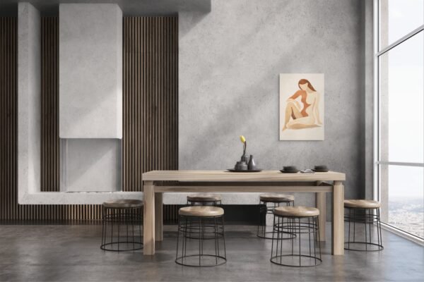 nude_brown_1 Modern Minimal Nude Woman Wall Art – Warm Earth Tone Figurative Canvas - 30"