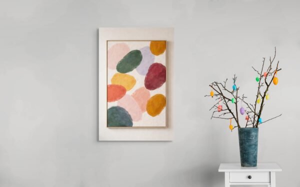 ovali_colorati (1) Modern Abstract Oval Wall Art – Colorful Textured Canvas in Ochre, Coral, Sage and Blush - Top 1