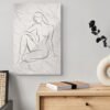 Parisienne Style Minimal Line Art – Textured Nude Woman Canvas for Elegant Interiors - 32"