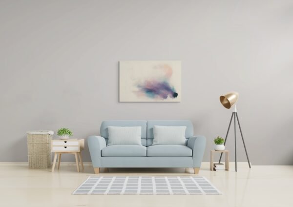 Designer Abstract Canvas – Dreamy Plum, Aqua and Blush Wall Art - 25"