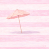 Blush Striped Beach Umbrella Minimal Pastel Teen Canvas Blush pink and white striped beach umbrella minimal pastel summer wall art canvas for teen girls room