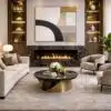 Minimalist Neutral Arch Abstract Canvas – Large Contemporary Beige & Black Wall Art - 9GS
