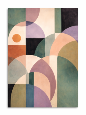 Mid-century modern geometric shapes abstract painting