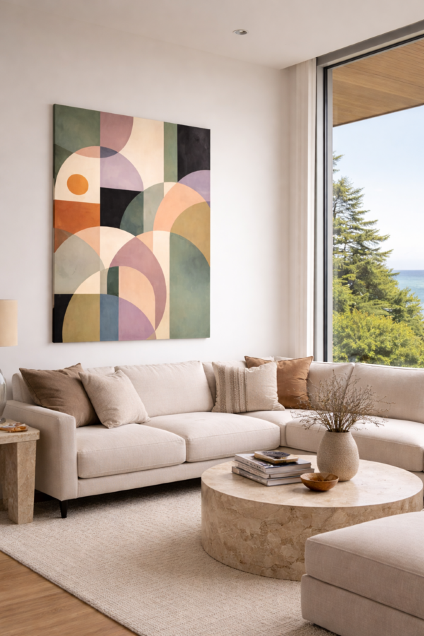 century 2 scene 1 Mid-Century Modern Shapes Canvas – Retro Inspired Geometric Wall Art - #2GL
