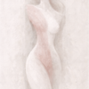 Minimal abstract female figure painting in soft neutral tones with plaster texture modern nude woman canvas wall art