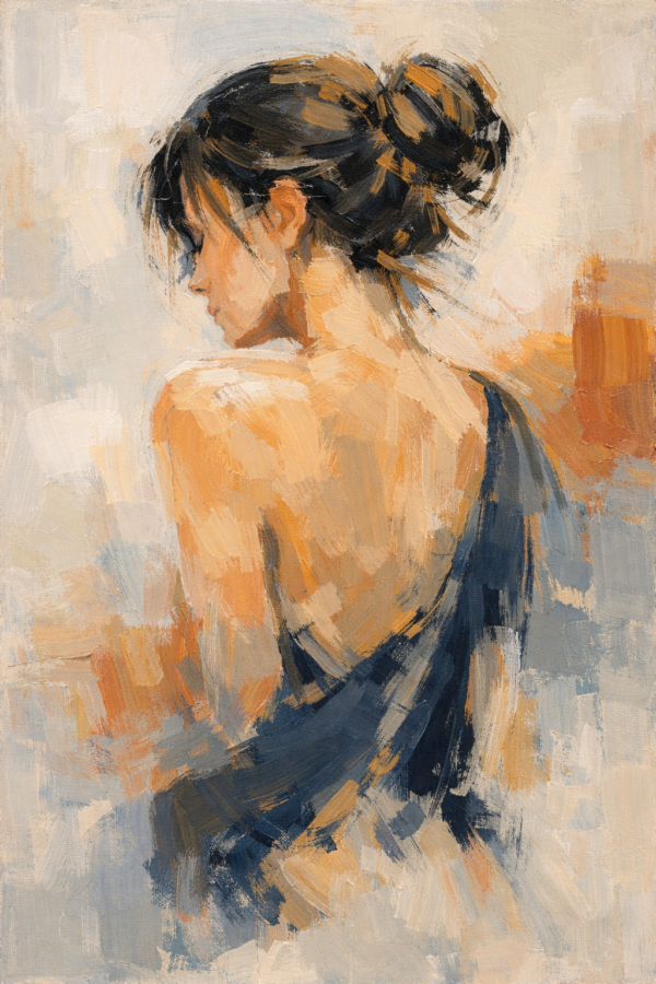 Large contemporary woman figure canvas.