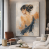 Large Contemporary Woman Figure Canvas – Feminine Portrait Wall Art - #28L