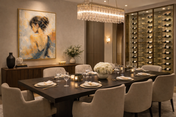 Large Contemporary Woman Figure Canvas – Feminine Portrait Wall Art - #28L