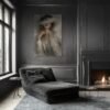 fashion_scene_0 Modern Editorial Woman Portrait Canvas – Neutral Textured Contemporary Feminine Wall Art - #23L