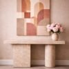 Luxury Terracotta Geometric Abstract Painting – Modern Arch Wall Art in Warm Neutral Tones - #GL5