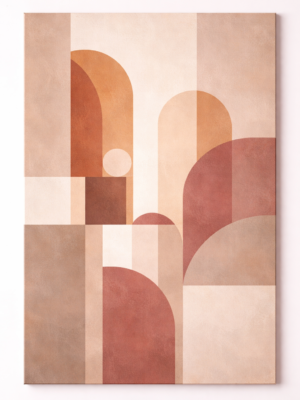Luxury Terracotta Geometric Abstract Painting