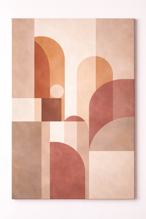Luxury Terracotta Geometric Abstract Painting