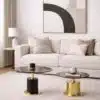 Minimalist Neutral Arch Abstract Canvas – Large Contemporary Beige & Black Wall Art - 9GS