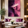 plum 1 Large Plum Abstract Woman Painting – Modern Editorial Feminine Wall Art - #21L