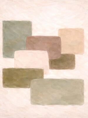 Minimalist sage & olive abstract canvas