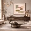 Minimalist Sage & Olive Abstract Canvas – Large Neutral Contemporary Wall Art - #8GS