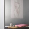 Minimal Abstract Female Figure Painting – Soft Neutral Modern Nude Woman Canvas Wall Art - #25L