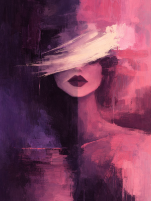 Large Plum Abstract Woman Painting