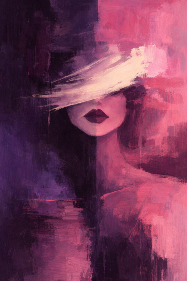 Large Plum Abstract Woman Painting Large Plum Abstract Woman Painting