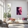 viola_scene_2 Large Plum Abstract Woman Painting – Modern Editorial Feminine Wall Art - #21L