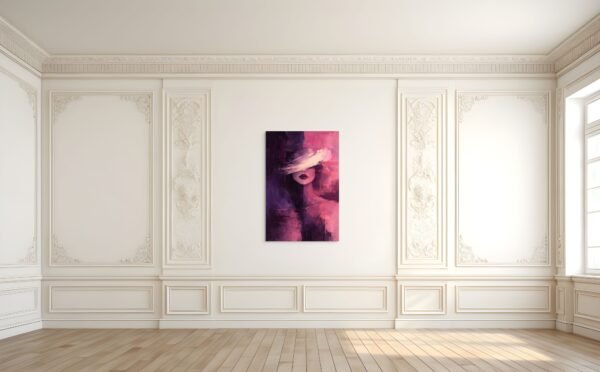 viola_scene_3 Large Plum Abstract Woman Painting – Modern Editorial Feminine Wall Art - #21L