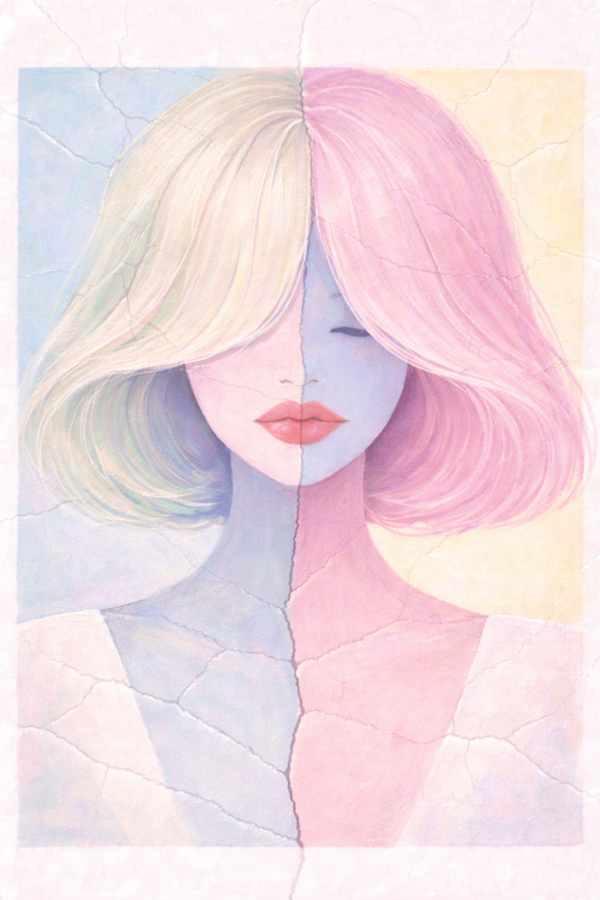 Minimal Gen Z fashion girl wall art on canvas designed for a modern teen bedroom with a clean figurative aesthetic and contemporary style.