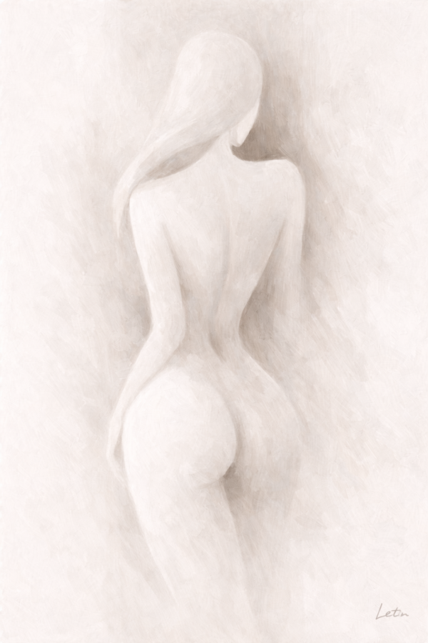 large-contemporary-feminine-nude-back-painting-neutral-modern-woman-wall-art Large contemporary feminine nude back painting