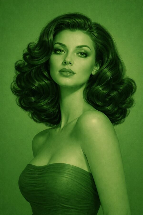 emerald-feminine-portrait-painting-luxury-vintage-glam emerald feminine portrait painting luxury vintage glam oil on canvas wall art elegant woman green tones