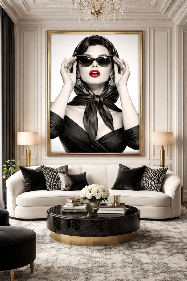 Vintage Inspired Glam Portrait Painting - 48"