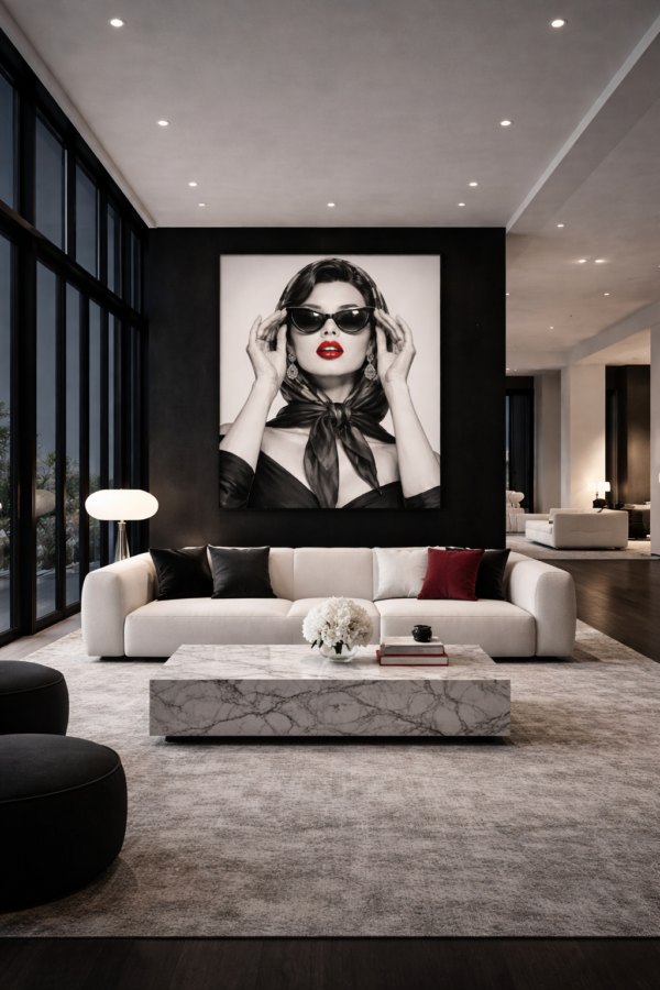 Vintage Inspired Glam Portrait Painting - 48"