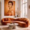 portrait orange scene 1 Custom Feminine Portrait Oil on Canvas – Commission a Luxury Modern Artwork - 48"