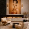 portrait orange scene 2 Custom Feminine Portrait Oil on Canvas – Commission a Luxury Modern Artwork - 48"