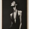 black and white feminine portrait canvas