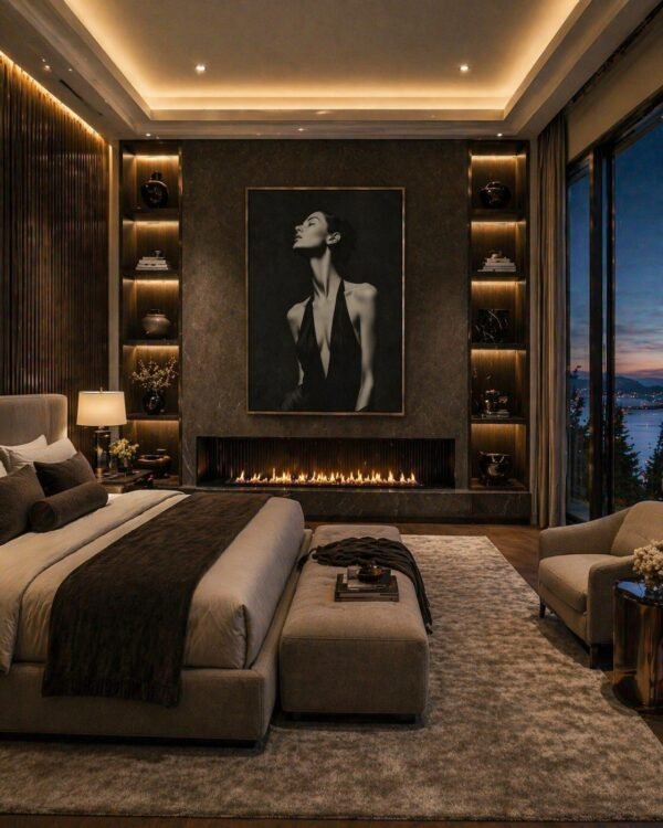 Black and White Feminine Portrait Canvas – Elegant Minimalist Digital Art for Luxury Interiors - Top1