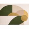 Olive green beige geometric abstract painting with subtle gold accents on neutral background, modern wall art for contemporary interiors.